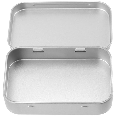 ZEONHAK 30pcs Silver Rectangular Metal Hinged Tin Box with Lid, 94 x 61 x 20mm, Storage Box for Candies & Small Items