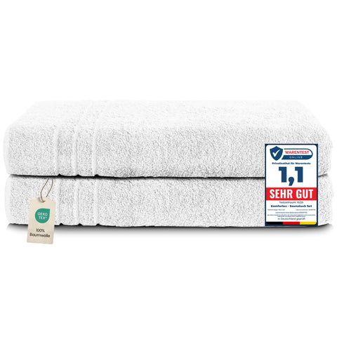 Komfortec Jumbo Bath Towels, 100% Cotton, Quick Dry, 80x200, White