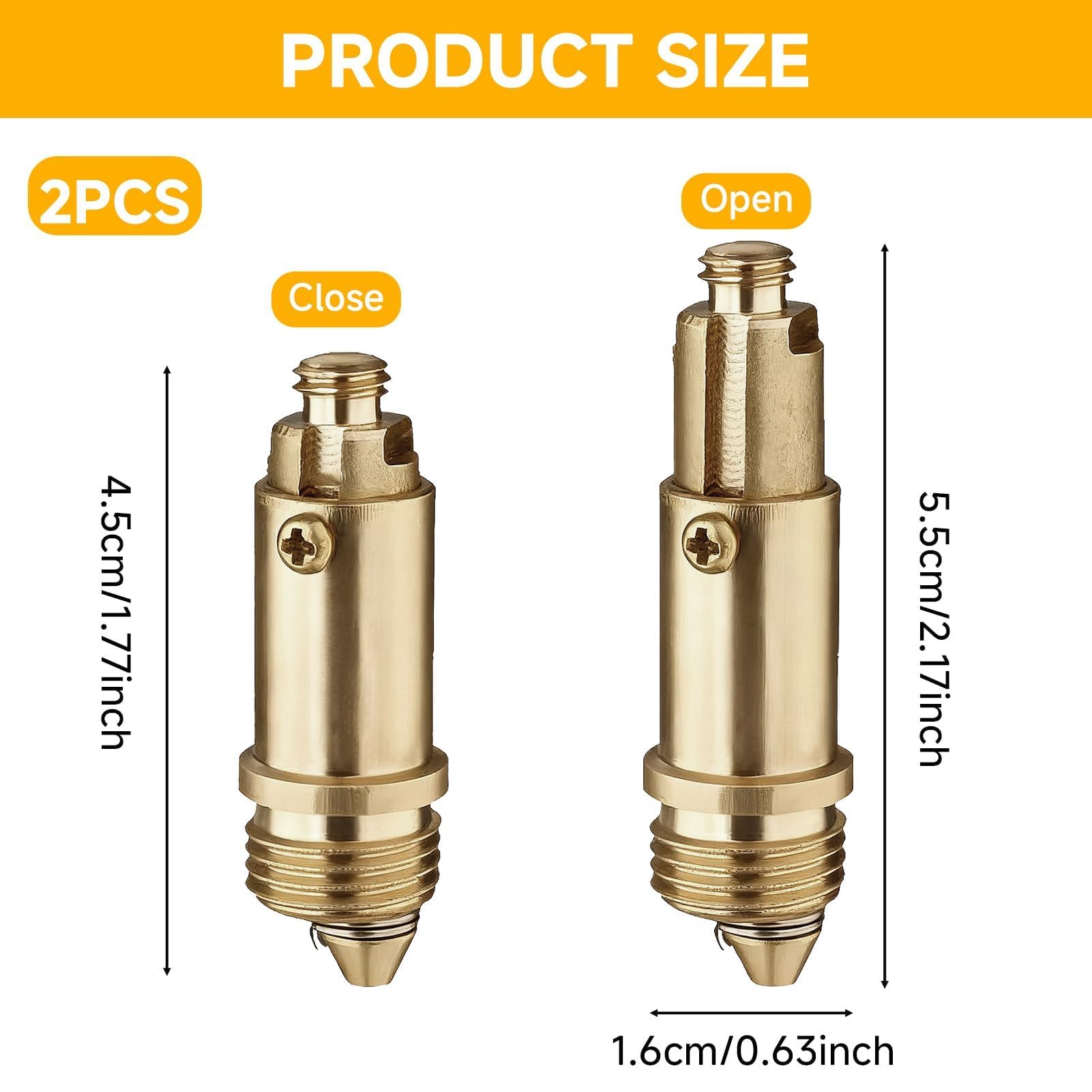 2PCS Basin Pop Up Click Clack, Pop Up Sink Plug Replacement Basin Plug Internal Spring Brass Plug Bolt Click Clack Plug Replacement for Most Sink