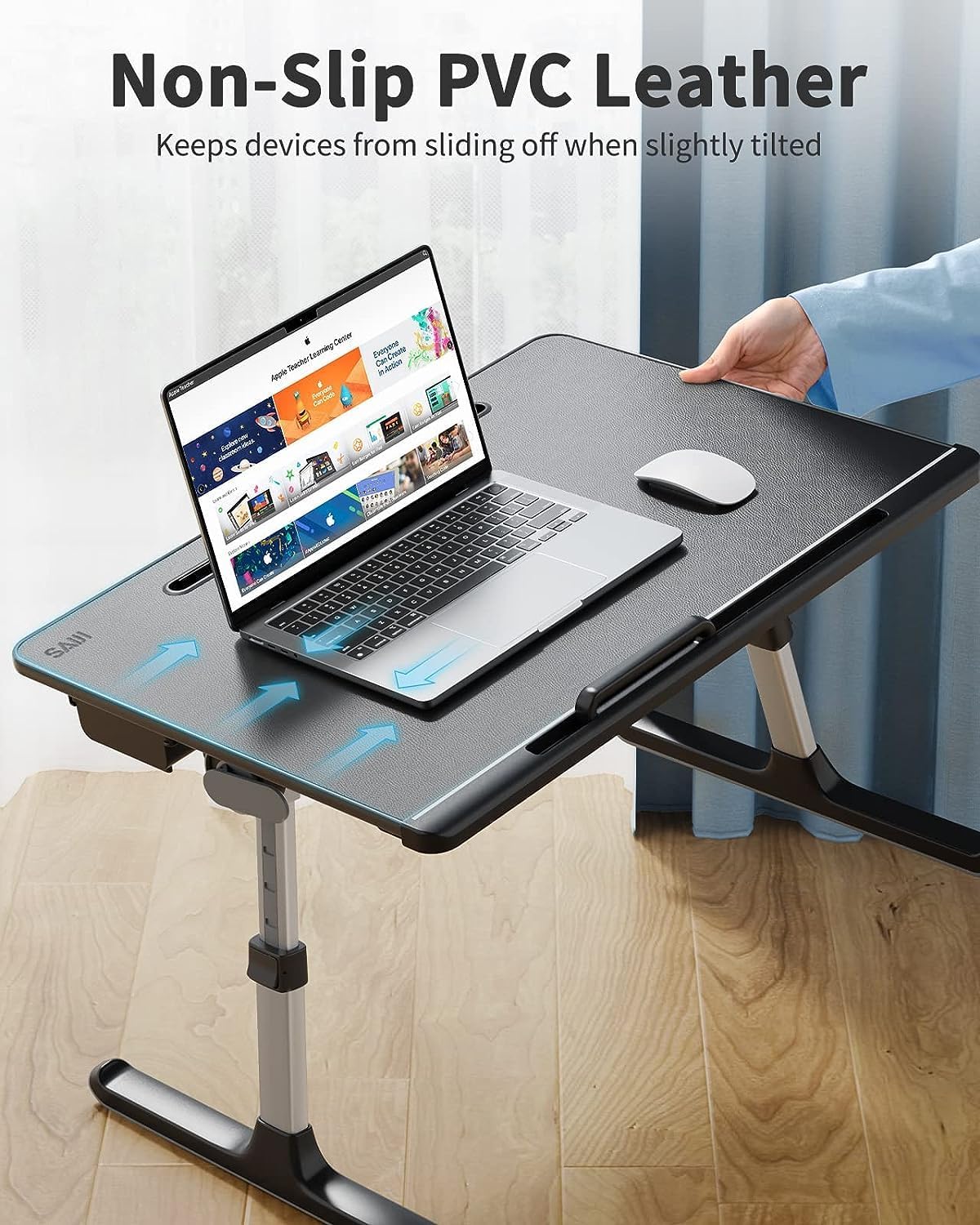 SAIJI Laptop Bed Tray Desk, X-Large Adjustable Laptop Table (Black)