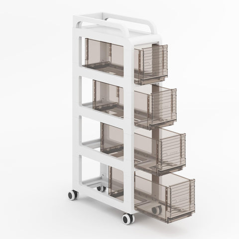 20cm Bathroom Cabinet, 4 Drawers Storage unit, 84cm Tall Toliet Organiser