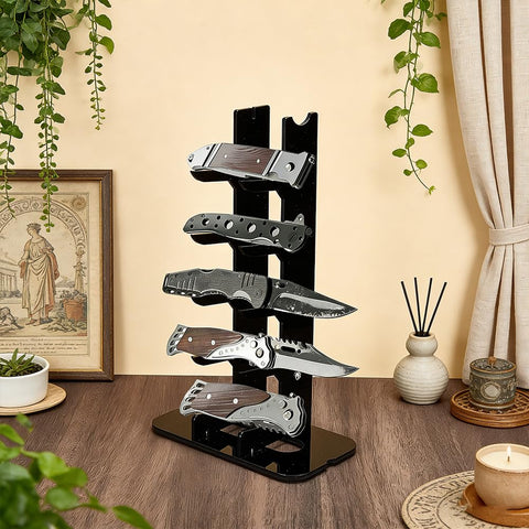 UNICRAFTALE 1 Set 5-Tier Acrylic Knife Display Stand Pocket Knife Holder for EDC