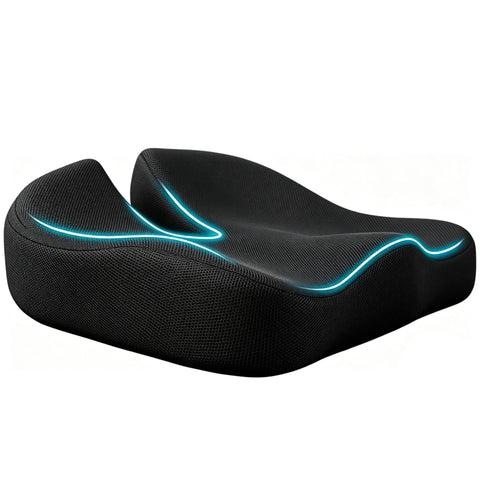 YueXing Coccyx Cushion, Memory Foam Seat Cushion for Tailbone Pain Relief – W-Shape Design, Non-Slip