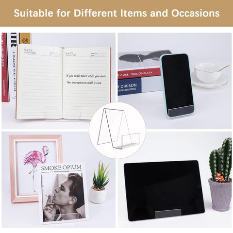 12 PCS Acrylic Book Display Stands, Transparent Display Stands