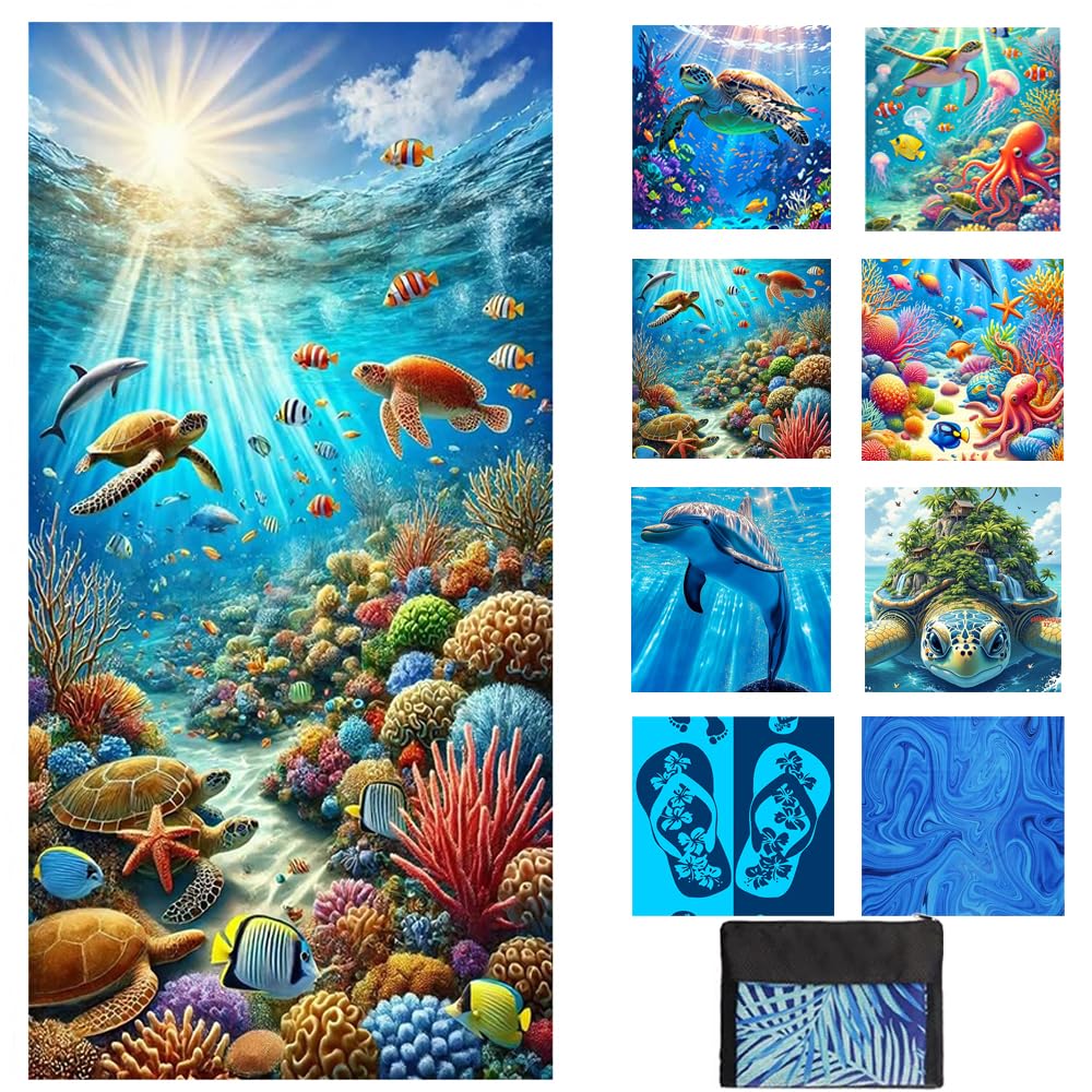 JAODFK Microfibre Beach Towel 71"X32" Quick Dry Lightweight Sand Free Extra Large Thin Towels Travel Essentials For Adults Womens Swim Bath