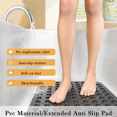Non Slip Bathroom Mat with Suction Cups Washable Bathtub Floor Rug