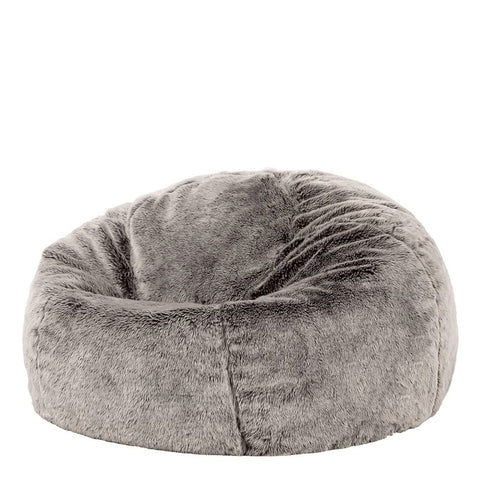 icon Kingston Faux Fur Fluffy Bean Bag with Filling Included, Grey