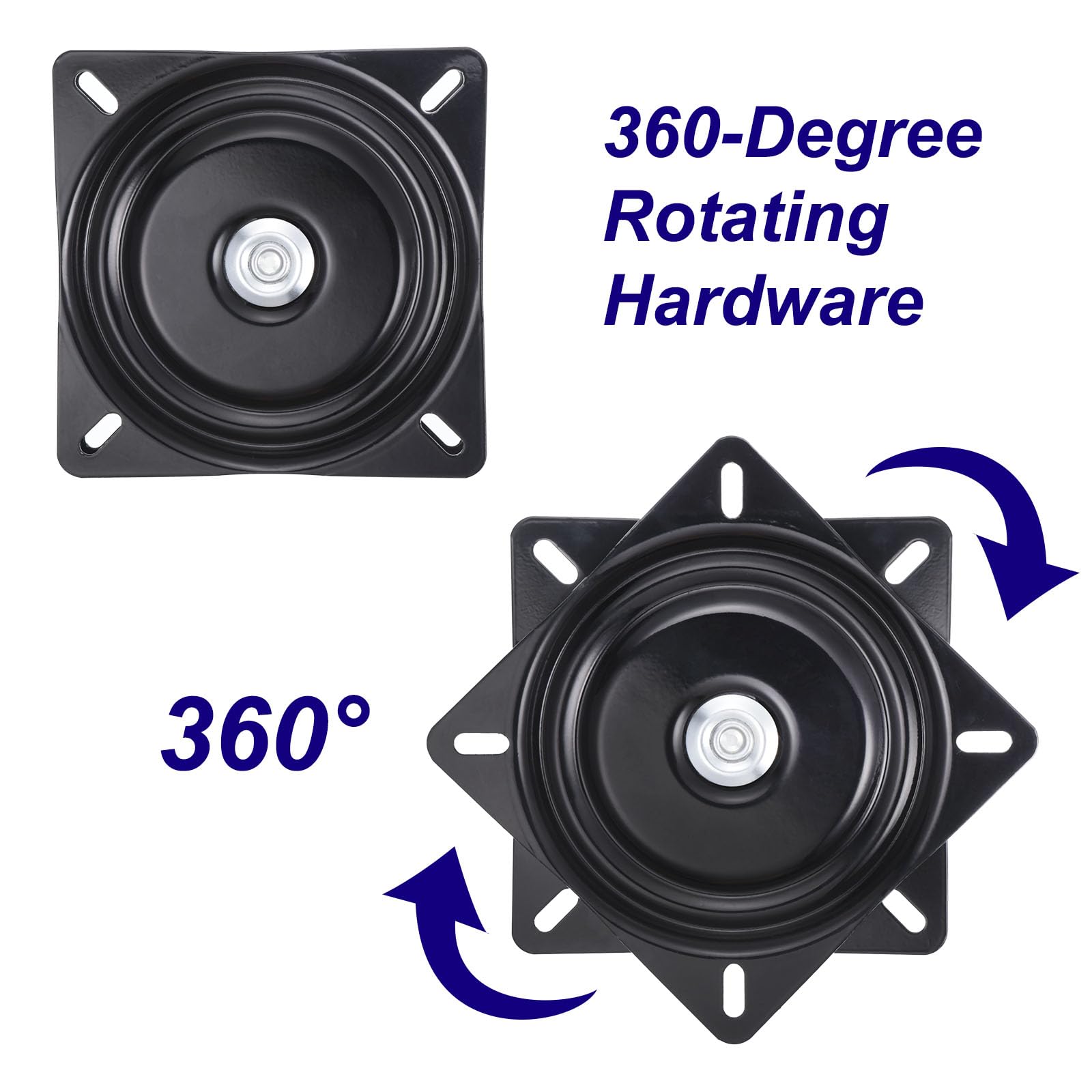 uxcell 2 Pack 7 Inch Bar Stool Swivel Plate Replacement, Ball Bearing Seat Swivel Base 300lbs Capacity for Bar Stool, Swivel Chair or Recliner, Black