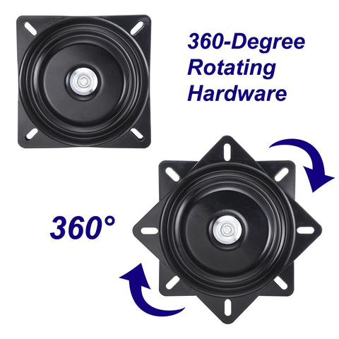 uxcell 2 Pack 7 Inch Bar Stool Swivel Plate Replacement, Ball Bearing Seat Swivel Base 300lbs Capacity for Bar Stool, Swivel Chair or Recliner, Black