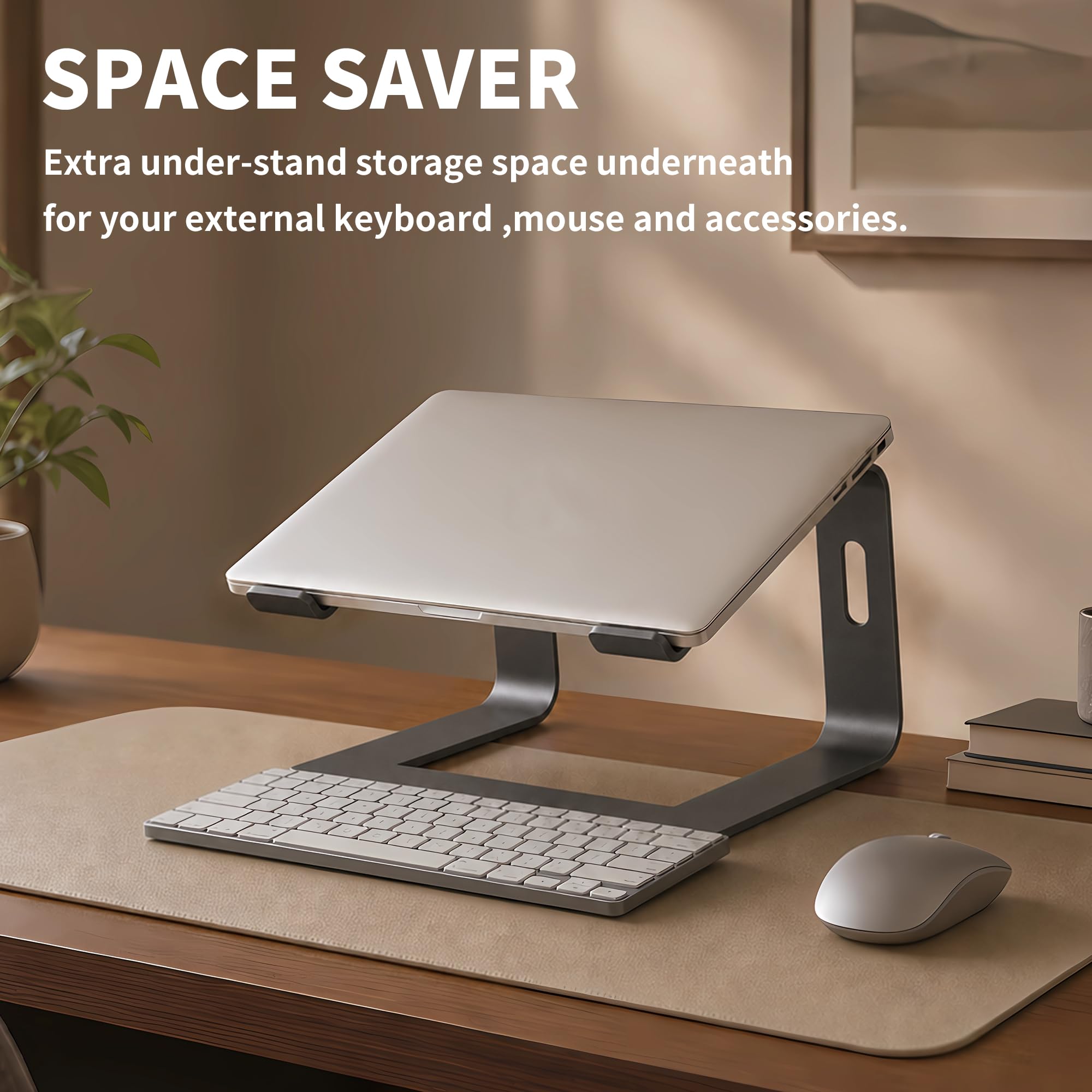 Orionstar Laptop Stand for Desk, Aluminum Laptop Riser, Portable Computer Stand for Apple Mac MacBook Air Pro 10-15.6 Inch Notebook Computer