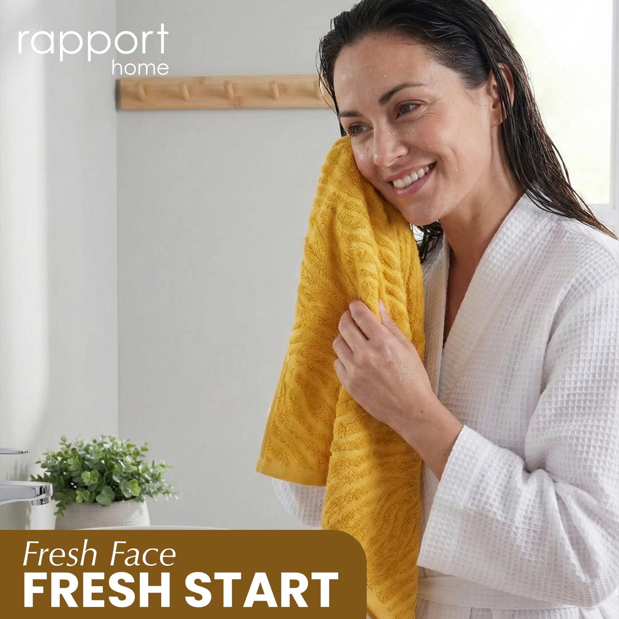 Rapport Home Safari Face Towels 2-Pack | Luxurious 100% Cotton 500gsm Soft Absorbent Face Cloths | Oeko-Tex Certified Bathroom Hand Towels