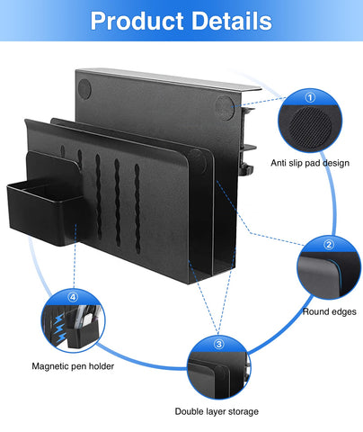 Torchesy Laptop Stand Vertical Under Desk Storage Under Desk Laptop Mount Desk Side Storage for All Laptops and Tablets Black