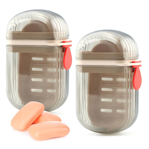 Travel Soap Case With Drain, 2pcs Leakproof Soap Container With Lid, Portable Dish Storage For Bathroom, Shower, Gym, School, Camping, Vacation
