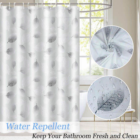 FSTIANXIA Shower Curtain for Bathroom,PEVA Fabric Curtain Bathroom Curtain with Grommets & Hooks,Washable Mould Proof Mildew Resistant