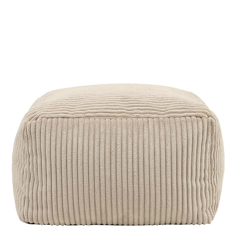 icon Amara Small Cord Bean Bag Footstool with Filling Included, Beige