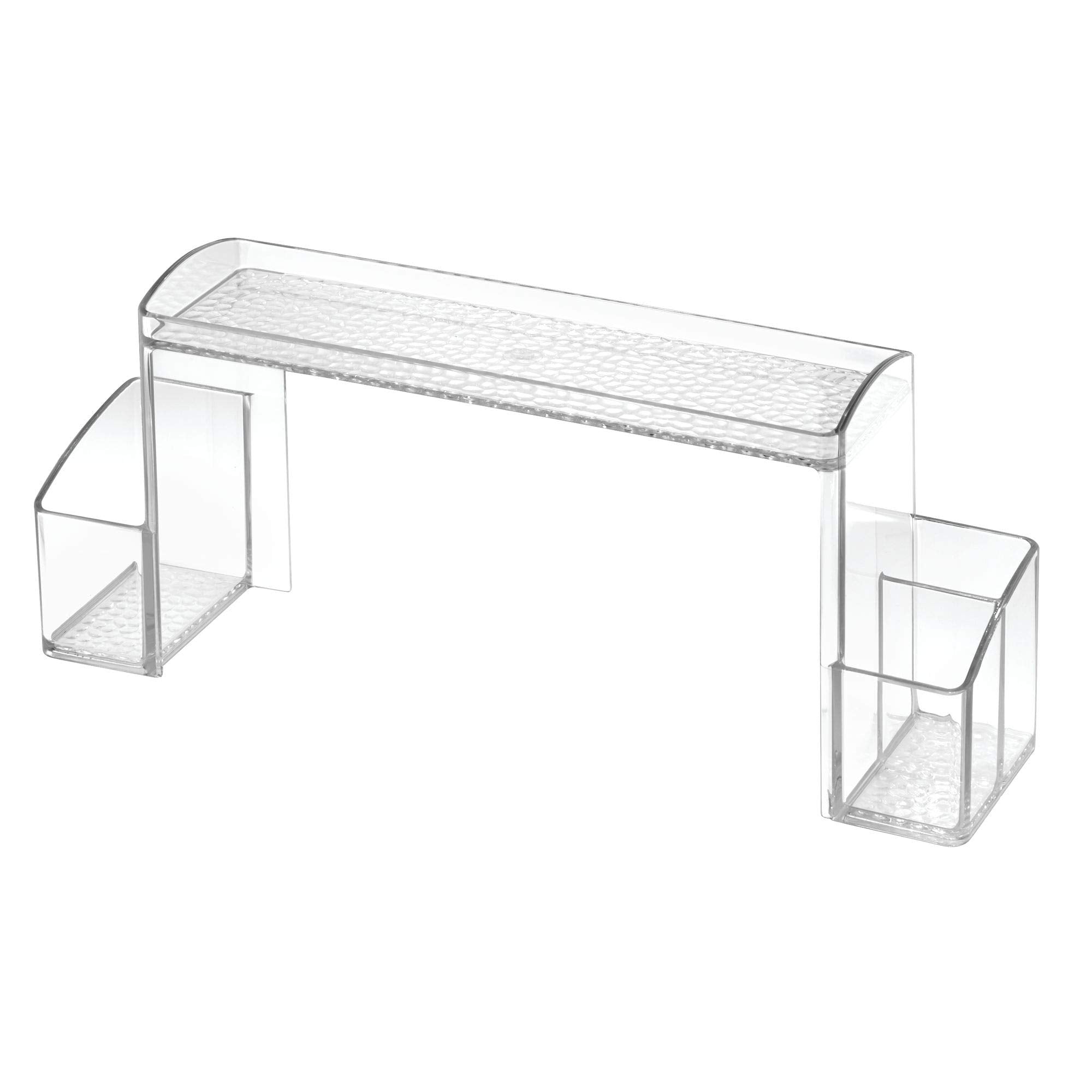 iDesign Med+ Bathroom Storage Unit, Free-Standing Plastic Shelf for Medicine, Supplements and Bathroom Accessories, Clear
