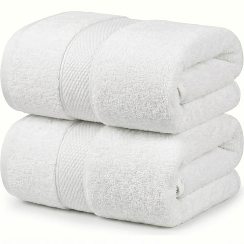 MistyMorning Bath Towels Pack of 2, Extra Large (70x140cm), Luxury 100% Cotton 500GSM Super Soft & Highly Absorbent Quick Dry Luxury Bathroom Towels