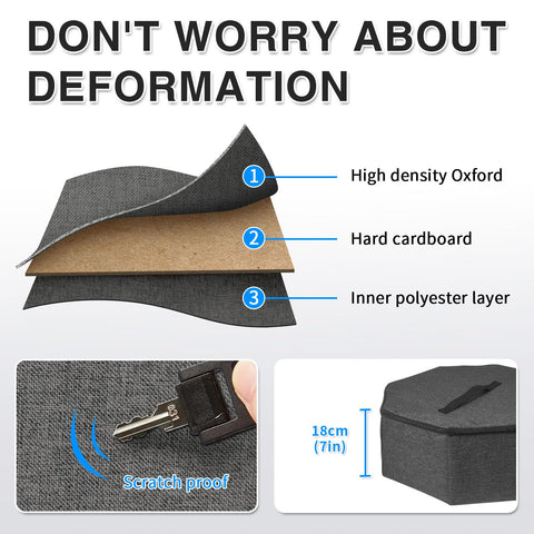 BOHEMIABY Foldable Hat Box with Handle - Stackable Storage Organizer for Closet, Travel Cowboy Hat Carrier for Women & Men