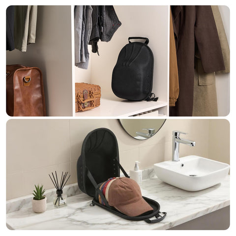 ProCase Hat Travel Hard Case, Hat Carrier Storage Bag for Baseball Caps, Hat Organizer Box with Adjustable Shoulder Strap