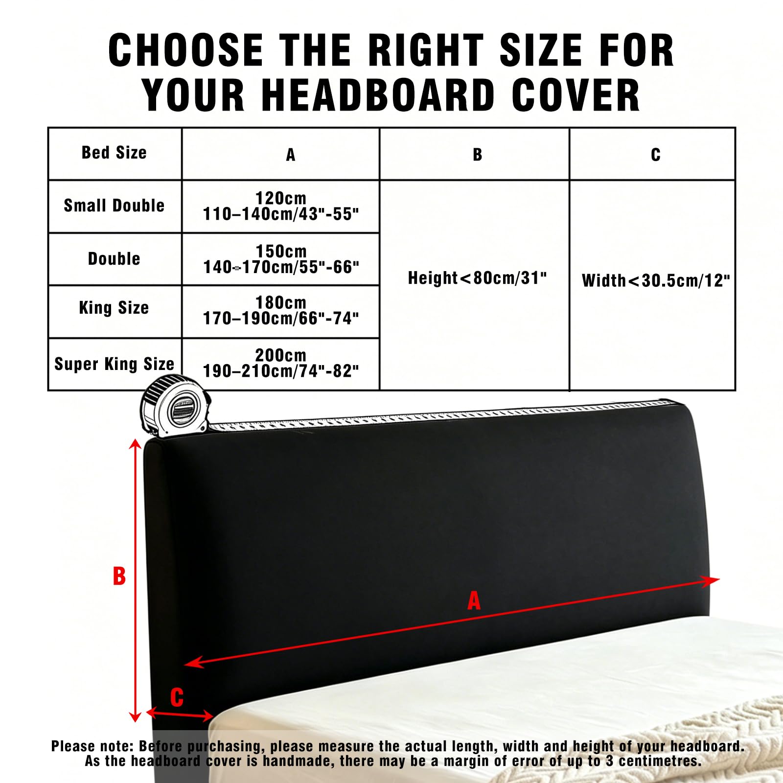 Sueving Stretch Headboard Cover, Bed Headboard Cover, Dustproof Headboard Wrap, All-Inclusive Bed Head Protector for Single/Double/King/Super King