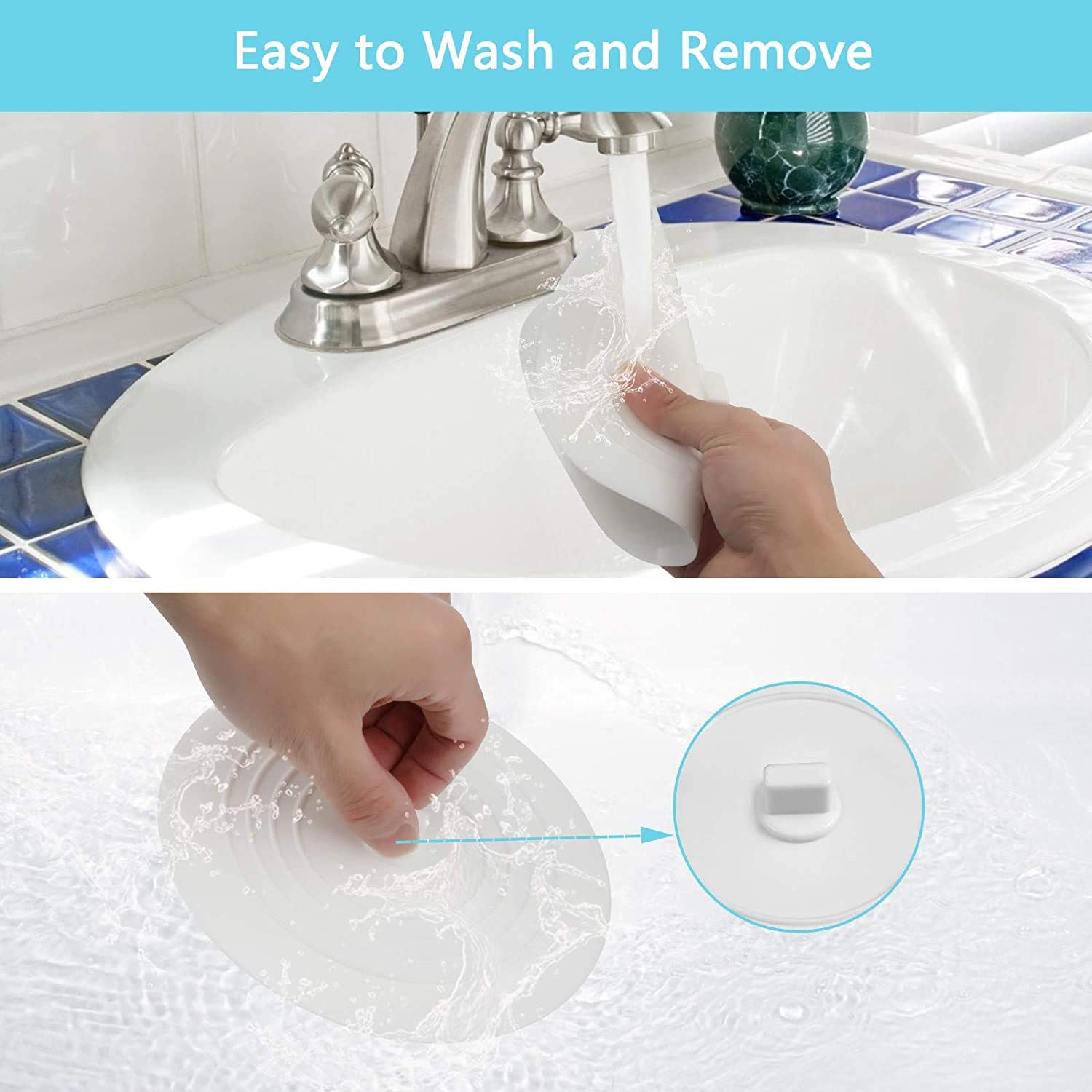 1 pack Silicone Tub Stopper,Drain Stopper Universal Sink Plug,Drain Plug for Kitchens, Bathrooms and Laundries, Sink Bathtub Drain Cover(15.3cm/6inch)