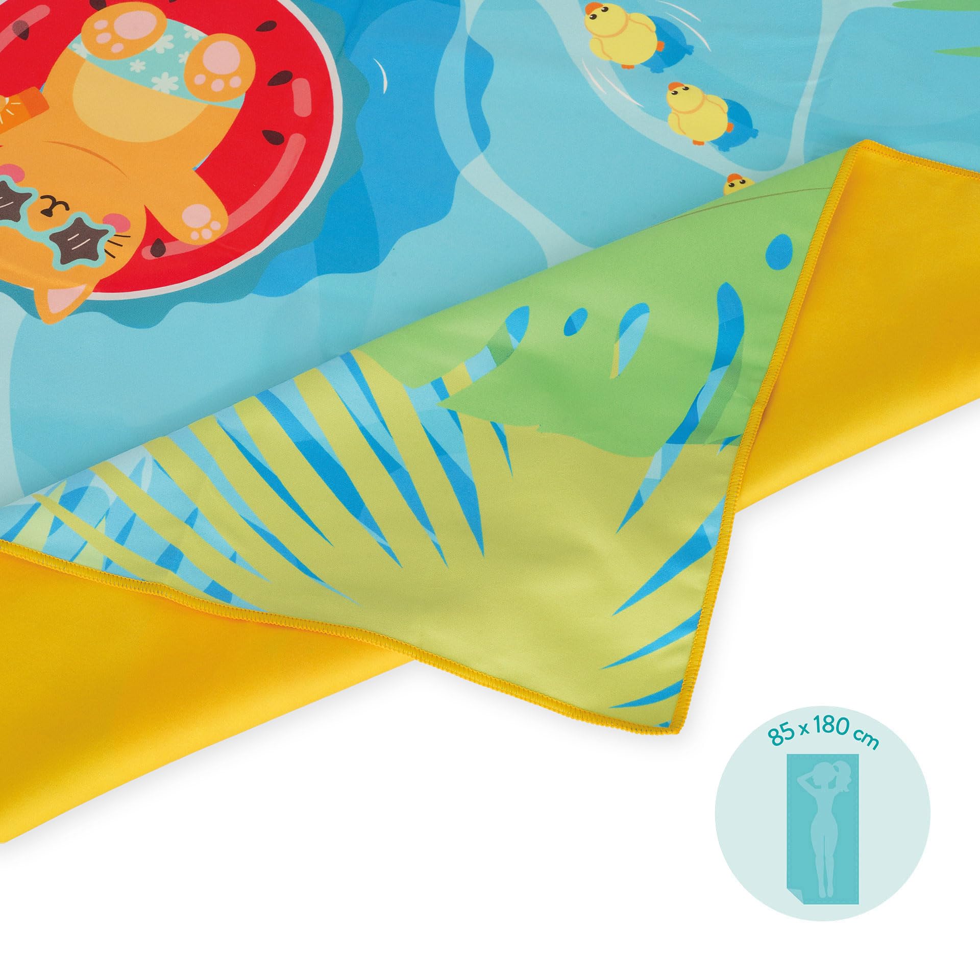Legami - Lightweight Beach Towel, Microfibre Beach Towel, Compact Beach Towel, Sandproof, Quick Drying, Ultra Absorbent, Space Saving Towel