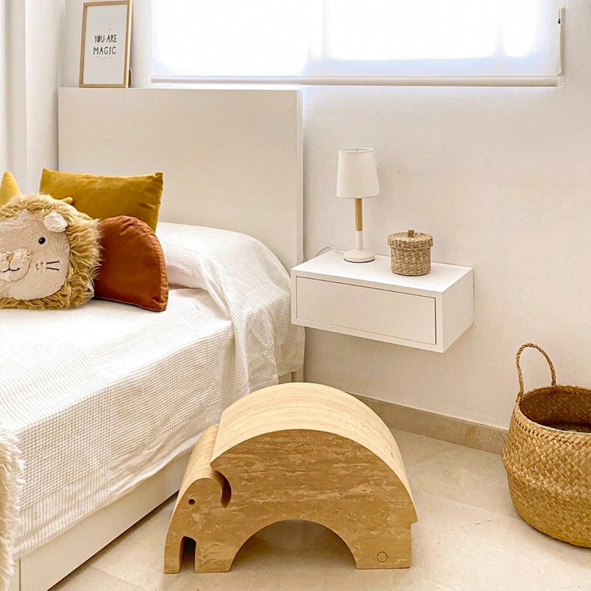 Mobili Fiver, Riccardo Wall bedside table, Matt White, Made In Italy
