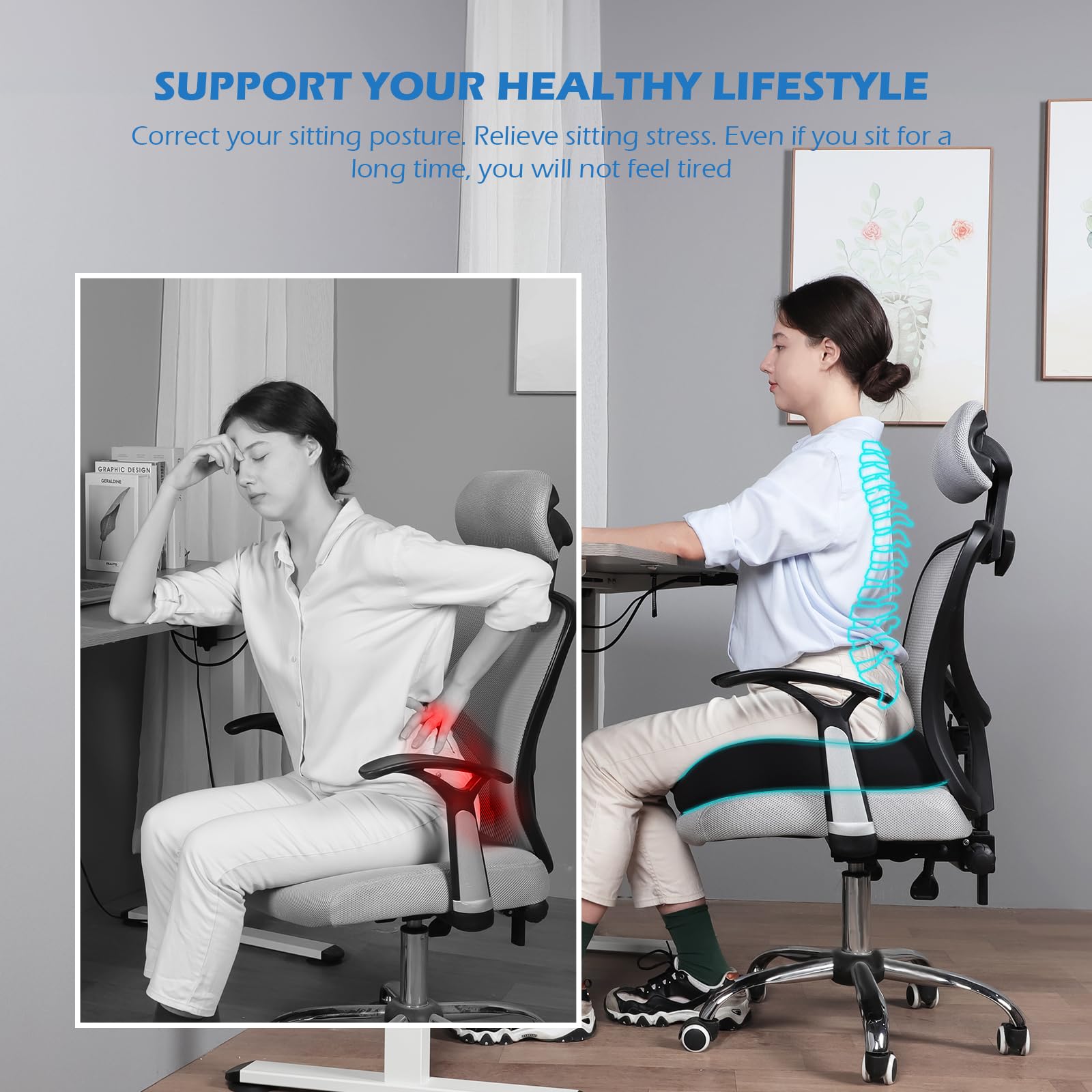 Donut Seat Cushion for Coccyx, Office Chair Cushions for Sciatica & Back,Hip Pain Relief,Memory Foam Orthopedic Cushion for Tailbone