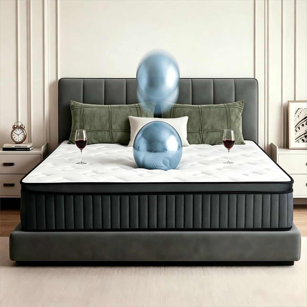 Vipbear Single Mattress 3FT, 10 Inch Hybrid Memory Foam & Sprung Mattress in a Box, Medium Firm, 90 x 190 x 25cm