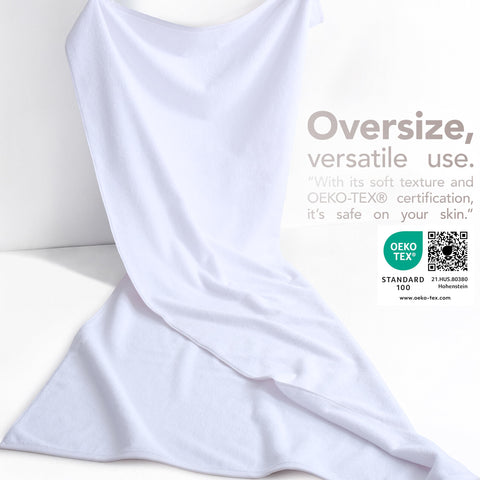 American Soft Linen Oversized Bath Sheet 40x80 Extra Large for Bathroom, 100% Cotton Turkish Jumbo Bathsheet Towels for Adults, White Bath Sheet