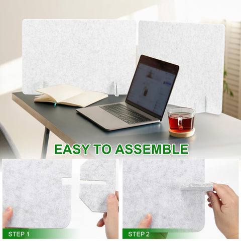 PATIKIL Desk Dividers 60x60cm, 2 Pack Desk Privacy Panel Freestanding Noise Reducing Partition Acoustic Panel with 4Pcs Support Feet for Testing