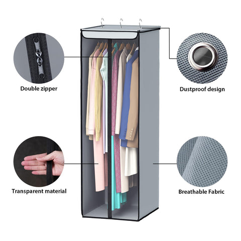 Univivi Garment Bags for Hanging Clothes, 54 In Clothes Rail Cover, 2 Pack