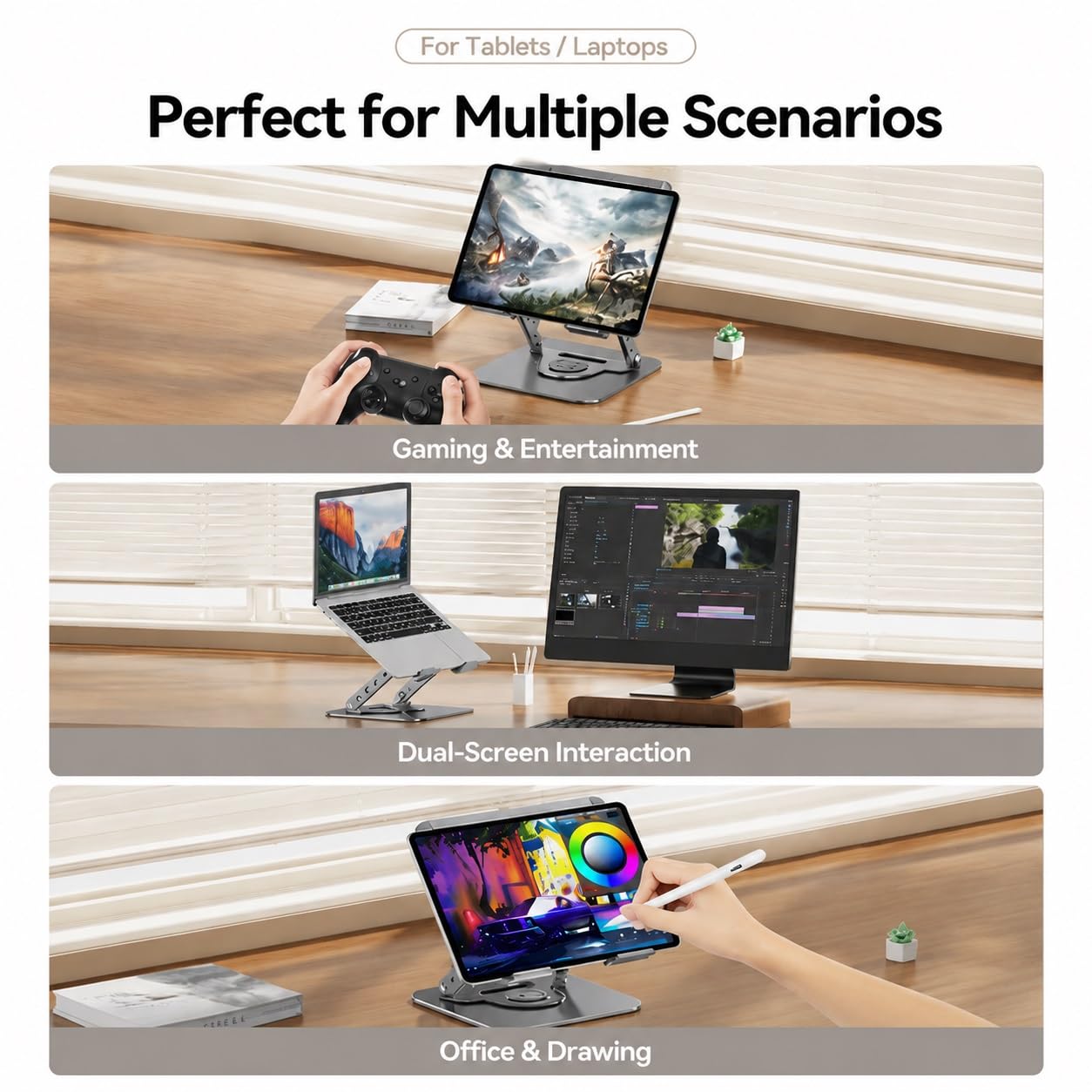 pikeman Laptop Stand 360° Adjustable, Universal for 10-17.3"