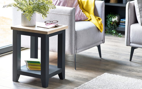 Julian Bowen Bordeaux Lamp Table, Dark Grey