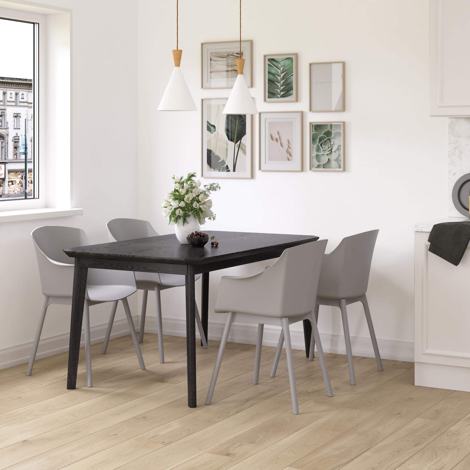 Dorel Home Camelo Collection Light Gray Dining Chairs, 2-Pack
