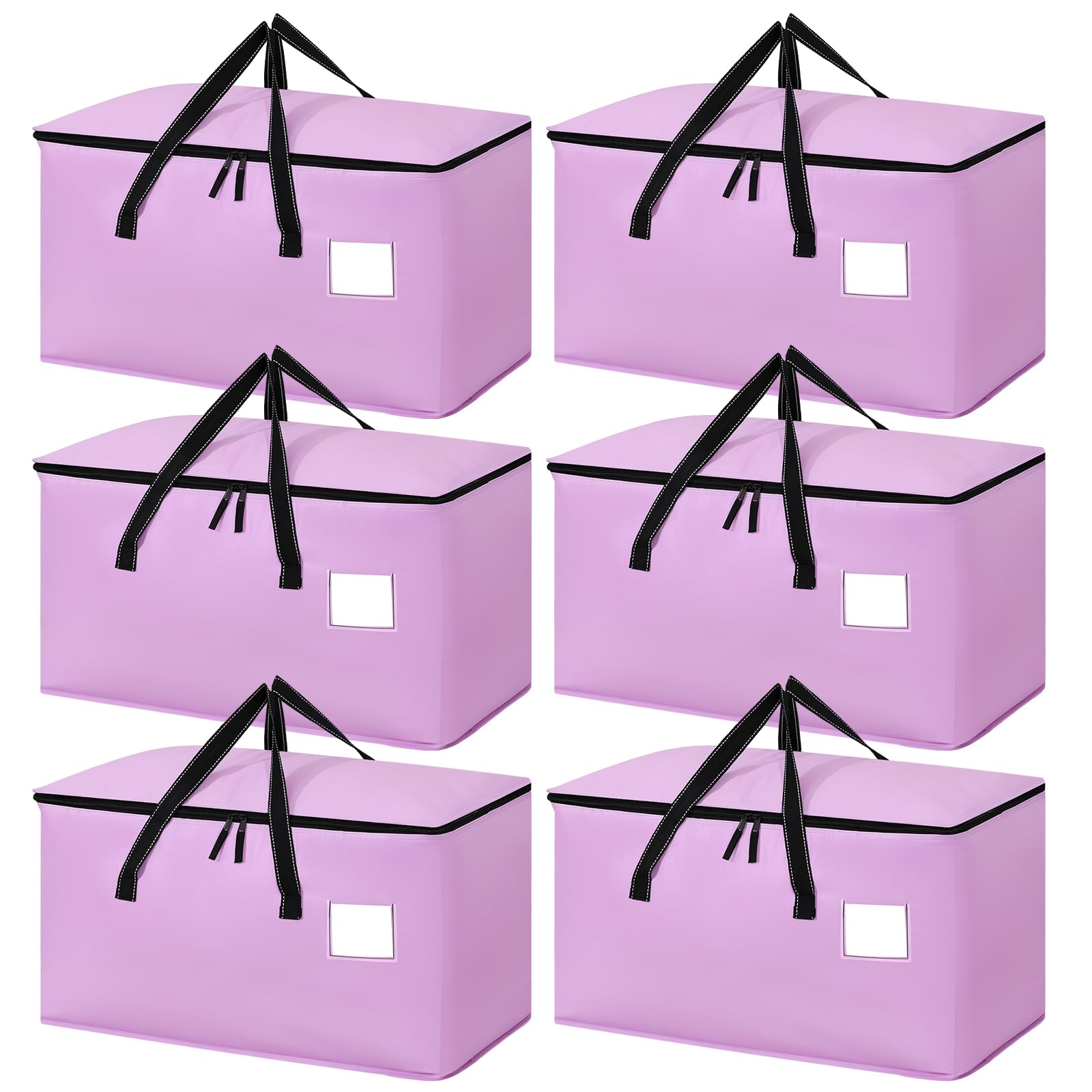 Dntorx 6 Pack 90L Moving Bags, Waterproof Moving Boxes with Zips,Purple