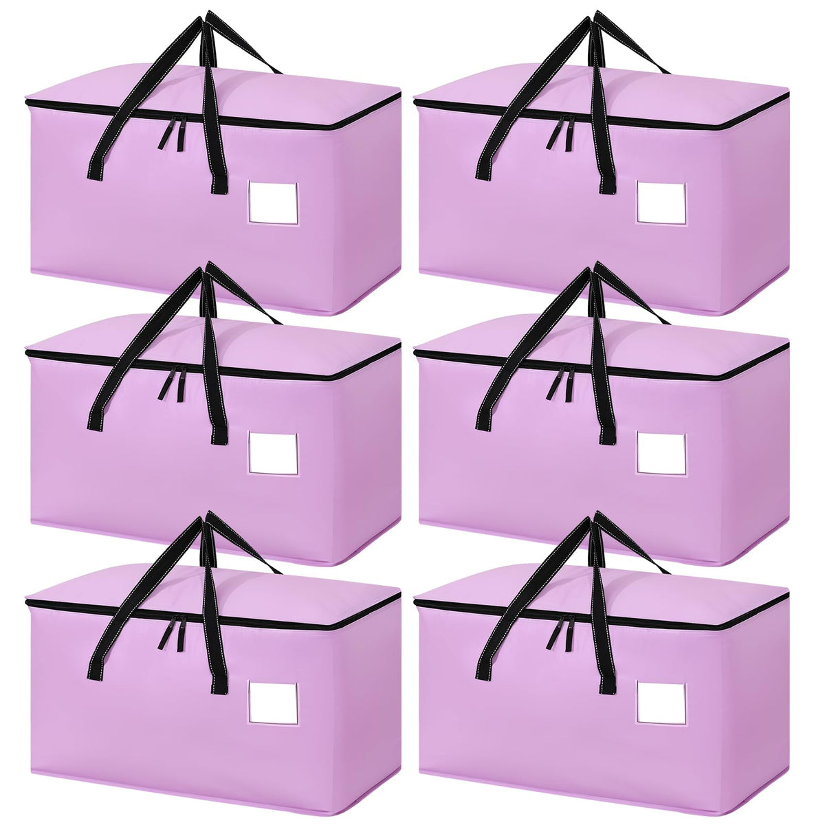 Dntorx 6 Pack 90L Moving Bags, Waterproof Moving Boxes with Zips,Purple