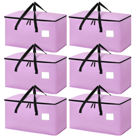 Dntorx 6 Pack 90L Moving Bags, Waterproof Moving Boxes with Zips,Purple