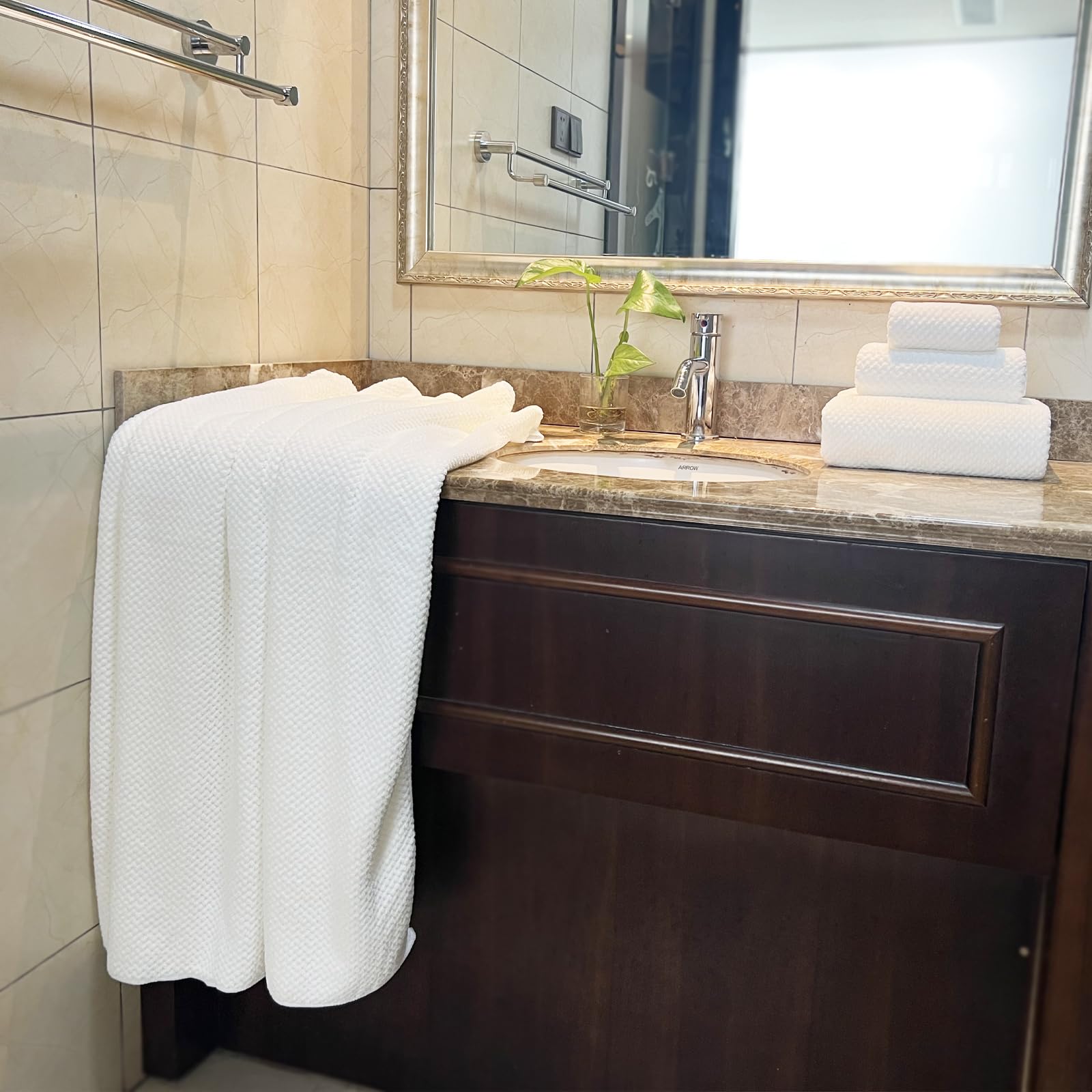 ANYBOY White Bath Towel Set, 2 Pieces