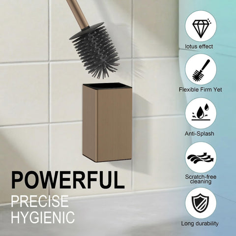 DAZI Toilet Brush Adhesive Wall Mounting without Drilling, Toilet Brush with Modern Design
