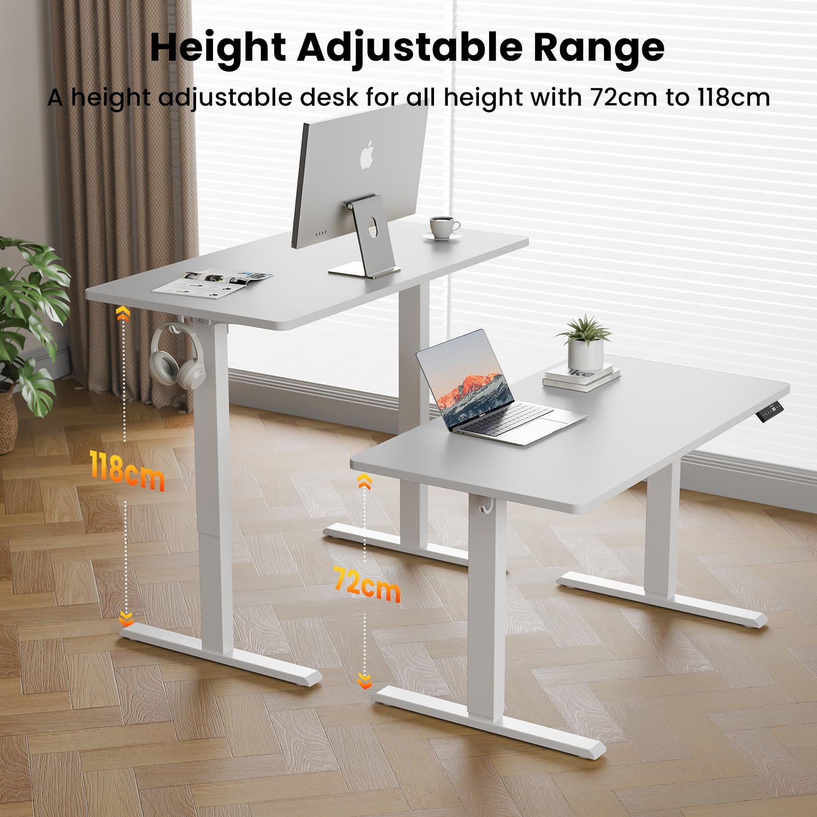 WALKINGDESK Electric Standing Desk, 100 x 60 cm, White