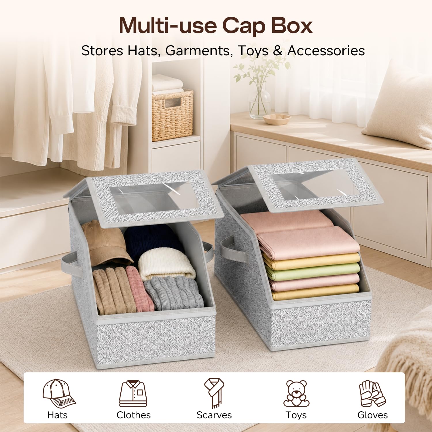Homzixt Hat Storage Organizer, 1Pack, Holds 24 Ball Caps