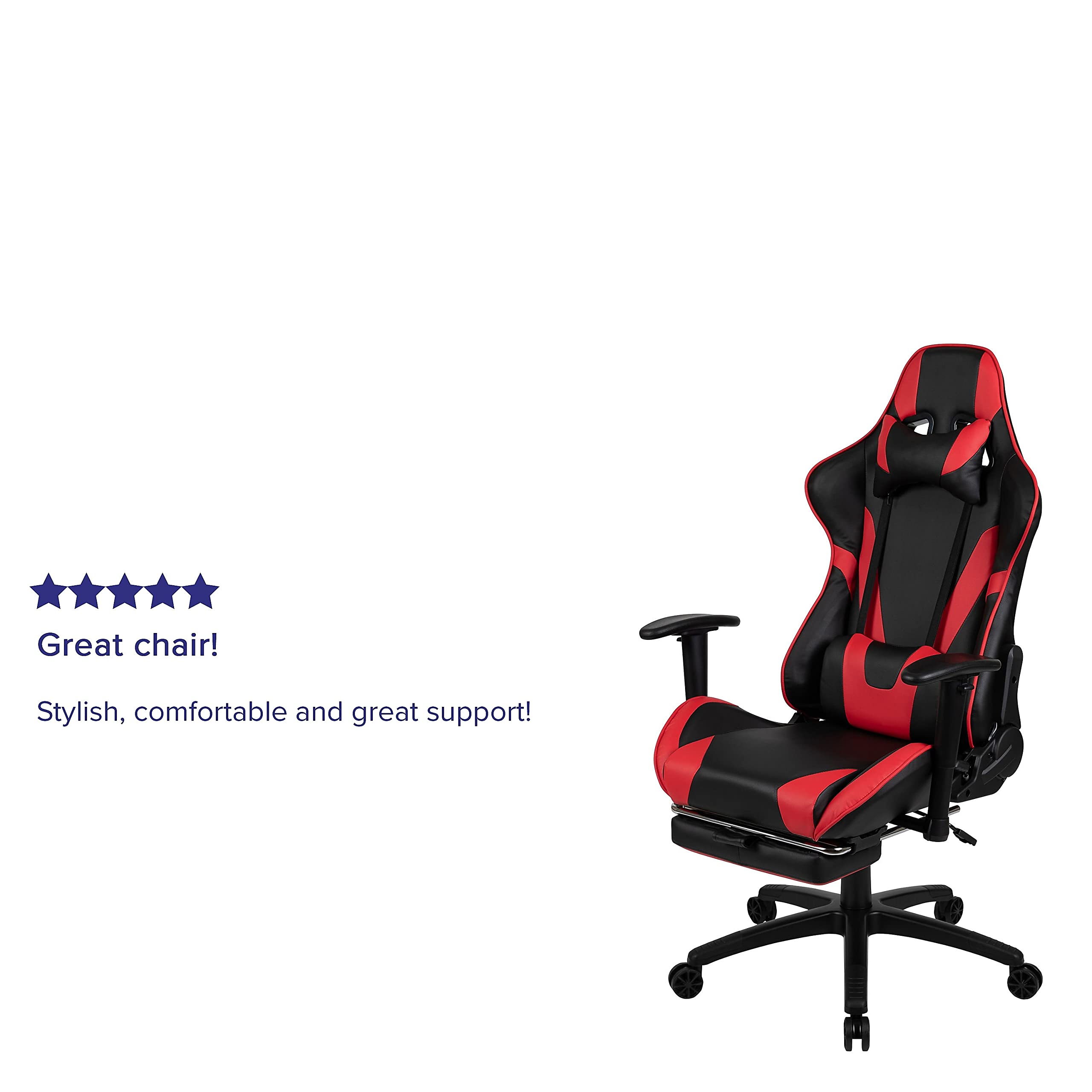 Flash Furniture X30 Gaming Chair, Ergonomic Office Chair for PC and Gaming Setups, Adjustable Racing Chair with Fully Reclining Back Support
