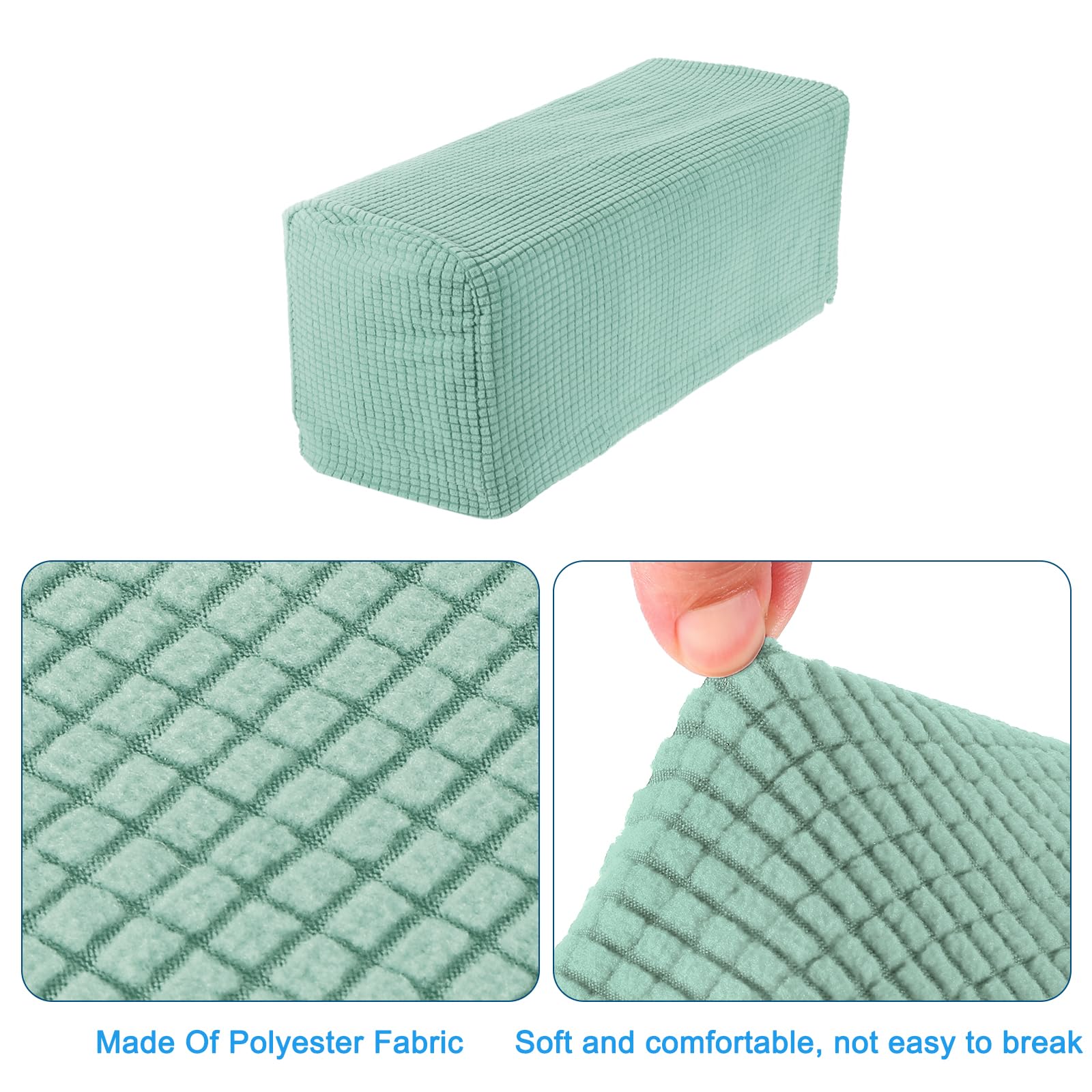 sourcing map 2pcs Stretch Armrest Covers for Chairs/Sofas, Couch Arm Covers with Twist Pin, Furniture Protector Slipcovers Mint Green