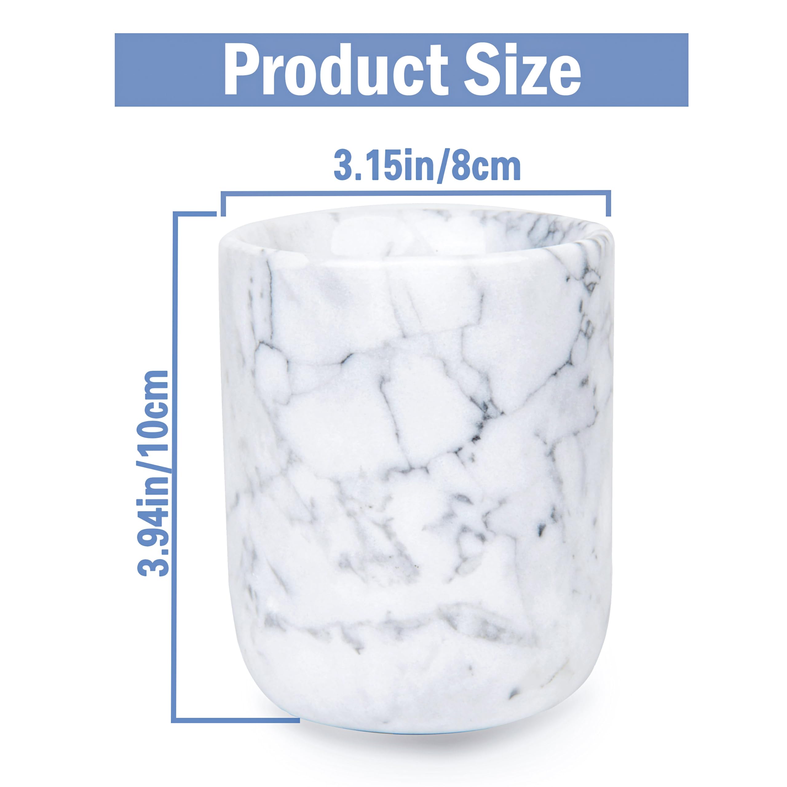 SIPARUI Marble Toothbrush Holder,Bathroom Toothbrush Cup Toothpaste Holder,Toothbrush Storage,Travel Camping Portable Reusable Storage Cups,Sturdy