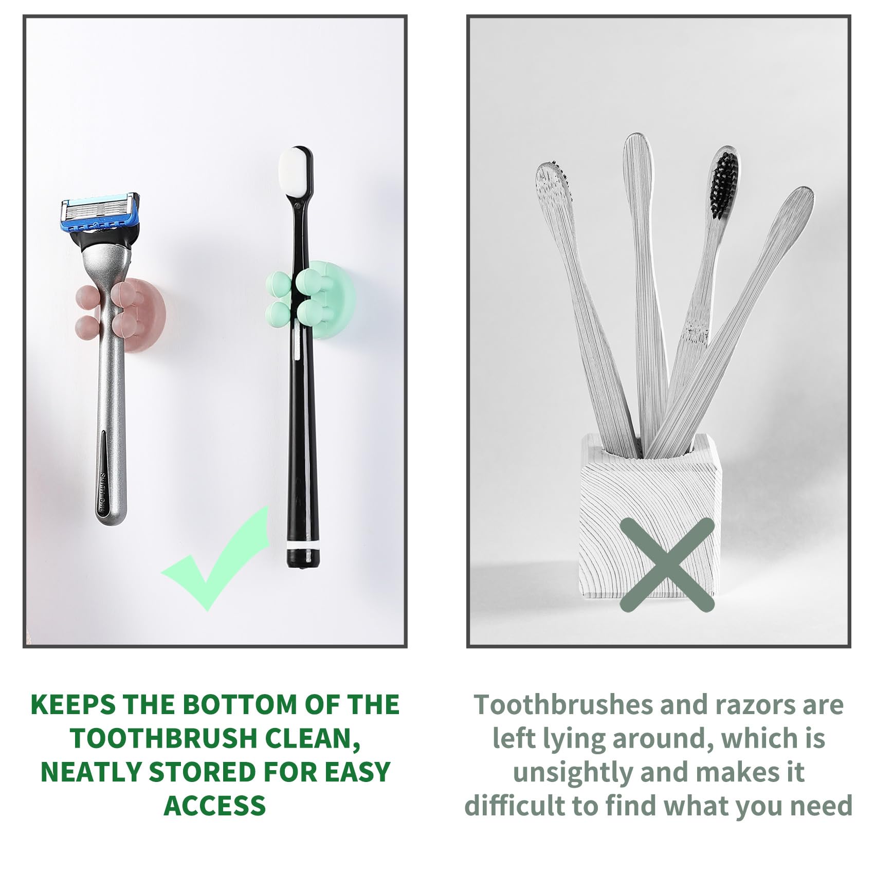 Silicone Toothbrush Holders, Multi-Function Hook Razor holder Waterproof