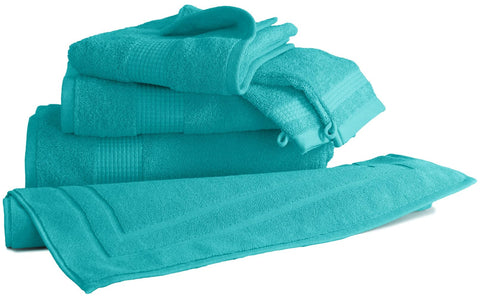 Le linge de Jules Bath Towel 90 x 150 cm – 100% Cotton – 450 g/m² – Turquoise Blue
