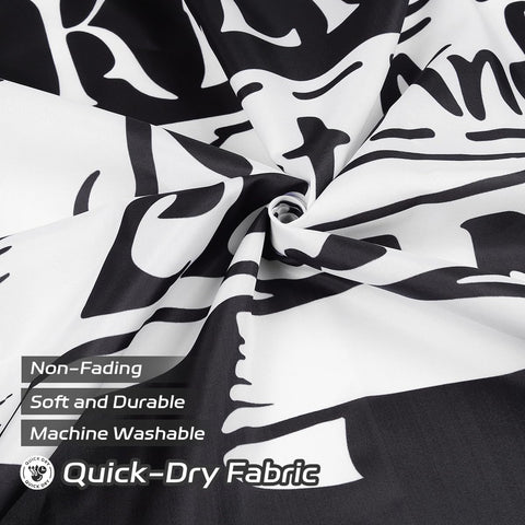 Dazzlewall Black Shower Curtain for Bathroom Mould & Mildew Resistant