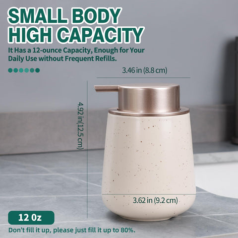 Bosilunlife Hand Soap Dispenser - 12Oz Ceramic Soap Dispenser