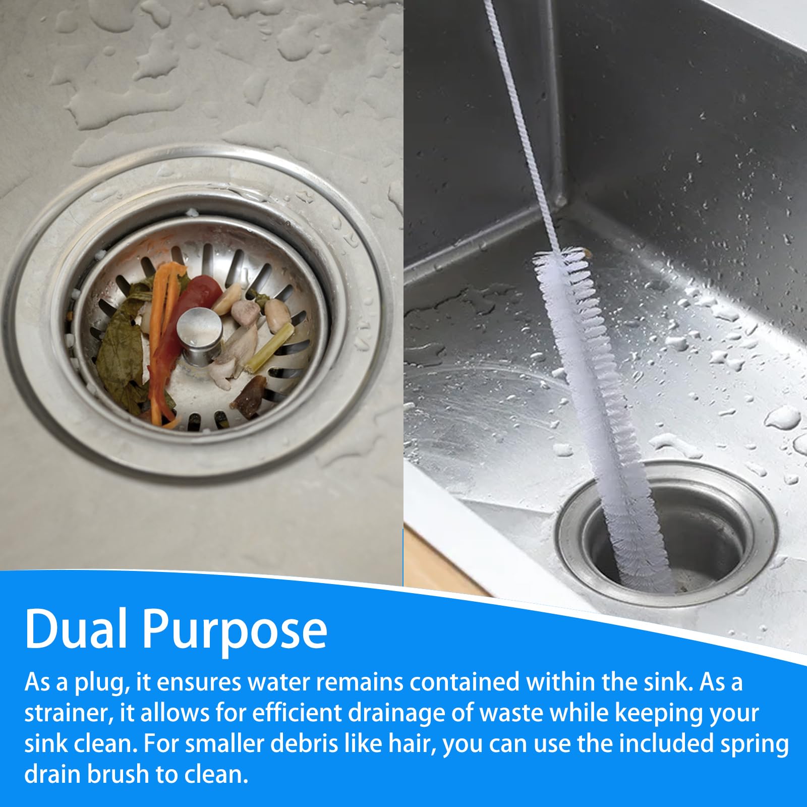 Sink Strainer Plug Replacement 79mm Stainless Steel Thickened Sink Stopper